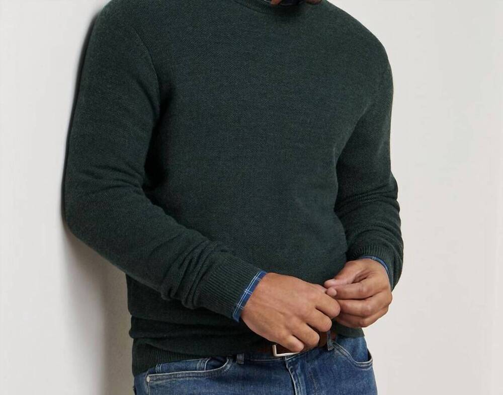 NEW PETER MILLAR honeycomb crew neck sweater in nordic pine